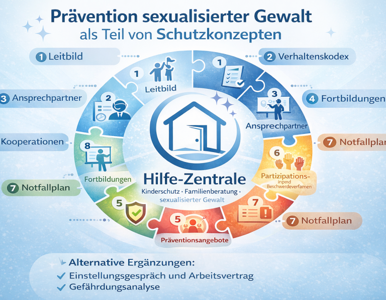Schaubild zur Prävention sexualisierter Gewalt als Bestandteil von Schutzkonzepten in Einrichtungen
